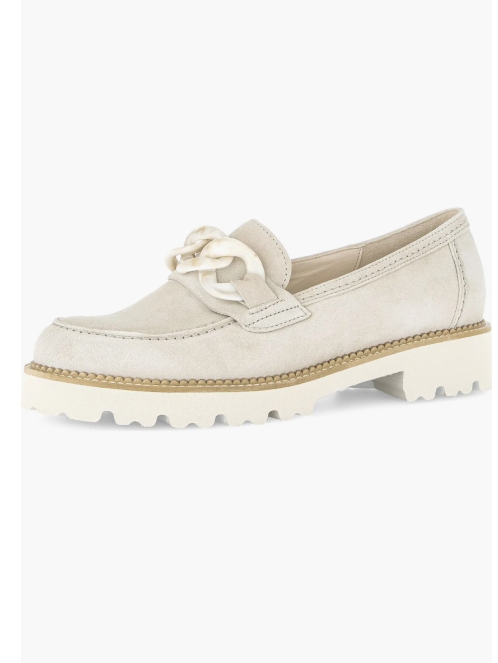Gabor Platform Chain Loafer 7.5 new natural leather